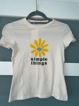 nowy t-shirt xs cropp simple things