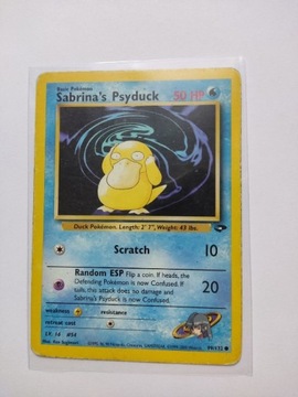 Sabrina's Psyduck stan 3/6 Gym Challenge Pokemon karta 1999 