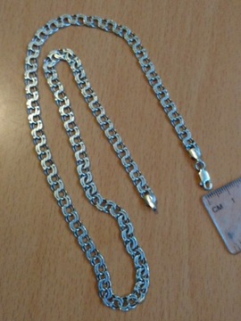 Łańcuszek srebro 49.5 cm próba 925, okazały 