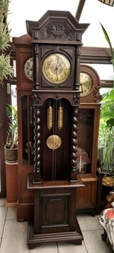Piękny ogromny zegar stojący Kienzle styl gdański