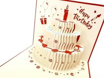 Kartka urodzinowa Trzy piętrowy tort urodzinowy mR