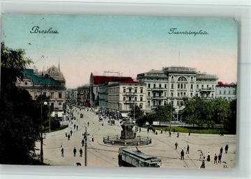 WROCŁAW Breslau Tauentzienplatz tramwaj 1907