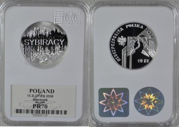 10 ZŁOTYCH 2008 SYBIRACY GRADING GCN PR70