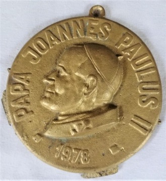 Medalion odlew z mosiądzu Jan Paweł II PRL 