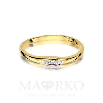Złoty pierścionek 585 (14K) z brylantami roz. 21