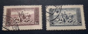 Znaczki Czechosłowacja 1934 kasowane karton