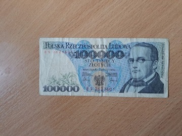 100 000 zł 1990 seria BS 