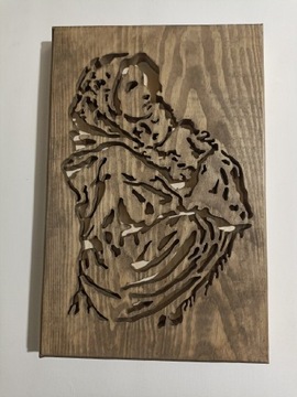 Obraz z drewna - Matka Boska