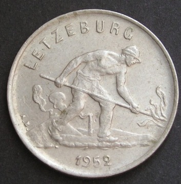 Luksemburg 1 frank 1952 - hutnik
