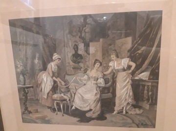 Obraz z 1911r. w drewnianej ramie