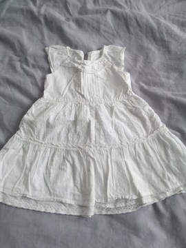 Piękna biała sukienka płócienna r. 86 George 