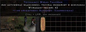 D2R Diablo 2 Light Skiller Czarodziejka / Sorc