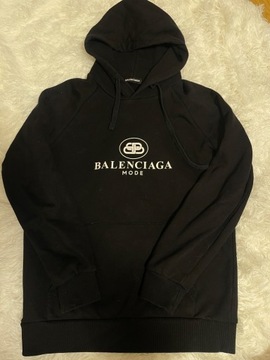 Bluza czarna z kapturem balenciaga 