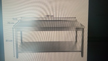 stół składany ze stali nierdzewnej z półką 1400x700x850