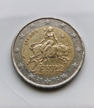 2 Euro 2002 Grecja "S" w gwieździe. 