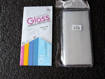 Samsung A70 Etui i szybka ochronna ze szkła hartow