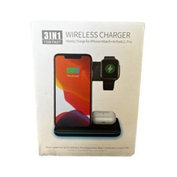 Ładowarka 3 w 1 FAST WIRELESS CHARGER 15 W