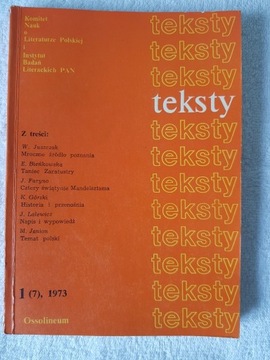 Teksty nr 7 (1/1973) Kant, Nietzsche, Mandelsztam