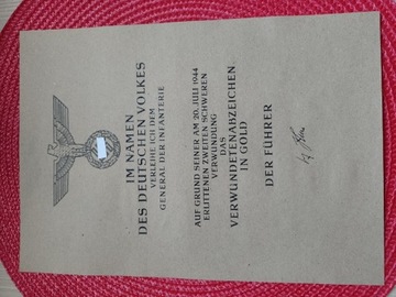 Odznaczenia Odznak Dokument Niemcy Kopia 