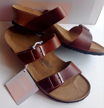 Skórzane sandały Birkenstock  koturn 38 Papillio