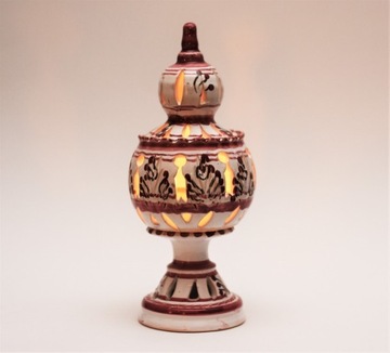 Ceramiczny lampion, ażurowy, ręcznie malowany