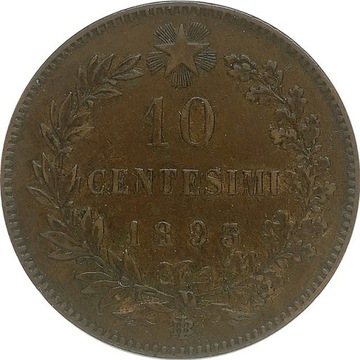 Włochy 10 centesimi 1893, KM#27.1