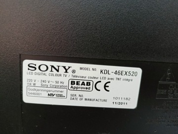 Telewizor Sony KDL-46EX520 zbity