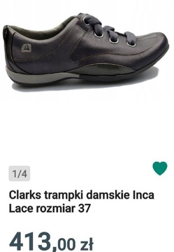 Buty Clarks Jnca Lace skorzane roz 38 