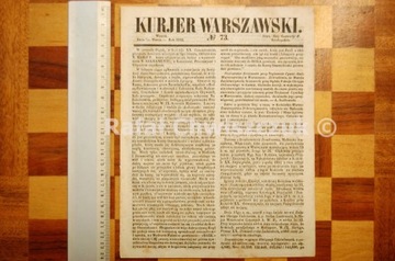 Kurjer warszawski 1852r. nr 73 > wysyłka 0 zł