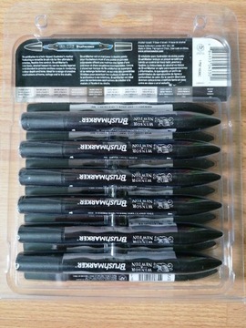 Brushmarkery Winsor&Newton 12+1 szare nowe