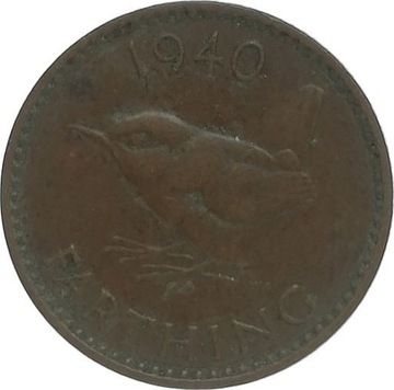 Wielka Brytania 1 farthing 1940, KM#843