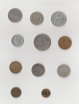 różne monety Europa