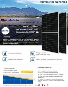 JA Solar JAM66S30-500/MR SF 500W Srebrna rama