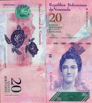 WENEZUELA 20 BOLIVARES 2014 UNC