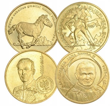 2 zł z roku 2014 - komplet 4 monety + kapsle