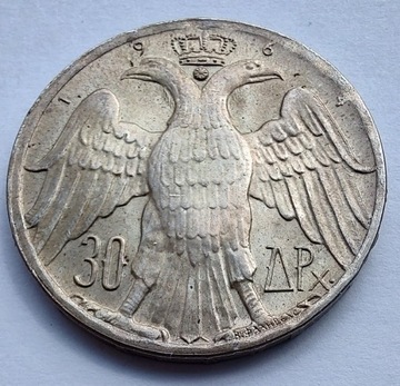 GRECJA 30 Drachma 1964 srebro okołoMENNICZA