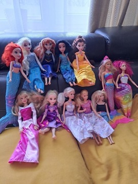 13 oryginalnych lalek barbie i księżniczek Disney