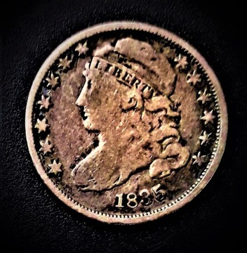 10  CENT--CAPPED  BUST  DIMES--1835--USA -Ag-0.900