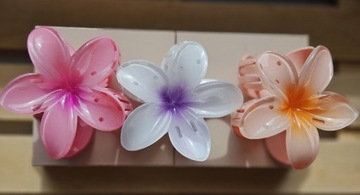Klamra kwiat hawajski spinka zestaw 3szt