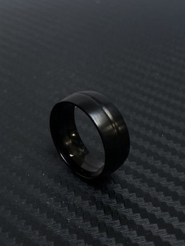 Pierścień Czarny Obrączka 19mm Śr. Sygnet Ring