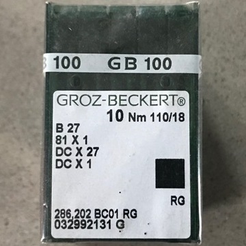 Igły Groz-Beckert B27/81X1/DCX27/DCX1   110/18