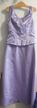 Sukienka maxi balowa jasnofioletowa