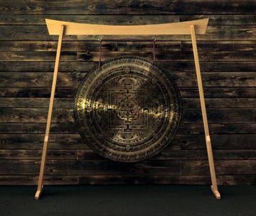 Drewniany stojak na gong - 120 cm