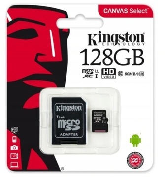 Karta microSD Kingston Canvas 128 GB do aparatu 