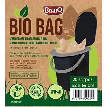 Branq - Home Essential Dorośli, Unisex Bio Bio Worek Toaletowy, Brązowy 22l