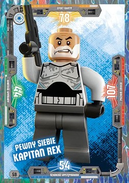 Karta LEGO Star Wars Nr 59 S3 Pewny Kapitan Rex