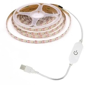 Taśma LED biała 5m USB z włącznikiem dotykowym