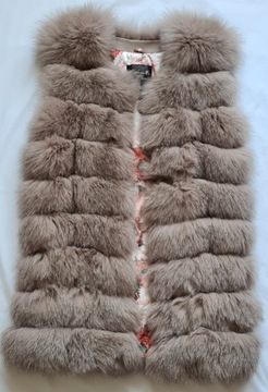 KNIGHTSBRIDGE FURS kamizelka beżowo szara S