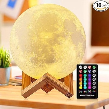DTOETKD Lampa księżycowa - 16 kolorów 3D