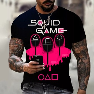 Koszulka męska t-shirt 3D Squid Game S M serial